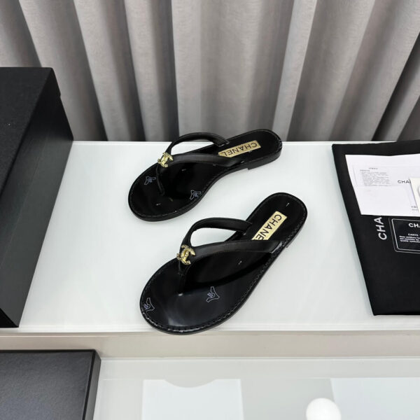Chanel Flip Flops Black Sandals - Image 8