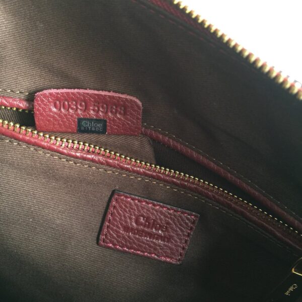 Chloe Marcie Double Carry Bag Plum Burgundy - Image 9