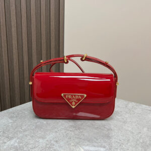 Prada Embleme Saffiano Shoulder Bag in Patent Leather