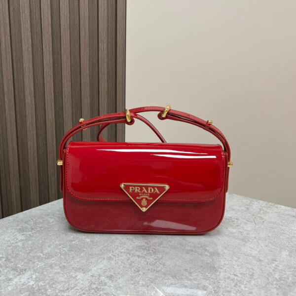 Prada Embleme Saffiano Shoulder Bag in Patent Leather