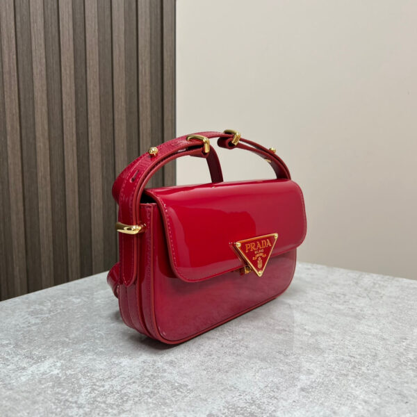 Prada Embleme Saffiano Shoulder Bag in Patent Leather - Image 2