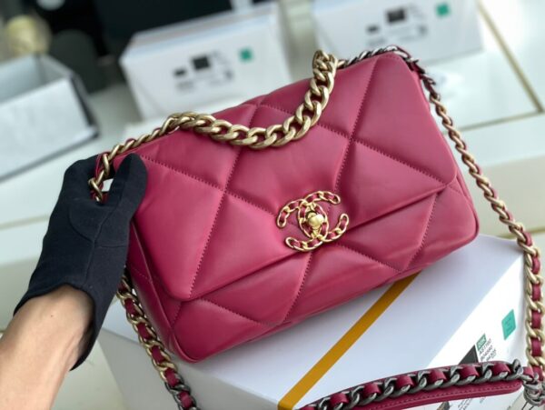 Chanel 19 Bag Dark Pink - Image 3