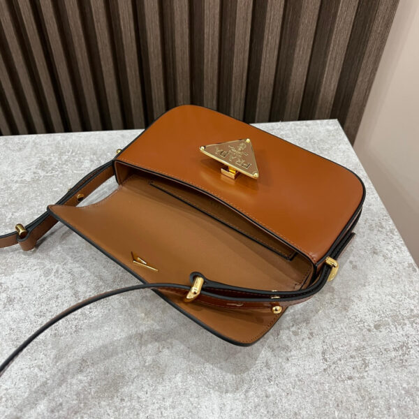 Prada Embleme Saffiano Shoulder Bag in Brown - Image 3