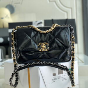 Chanel 19 Bag Black Patent Leather