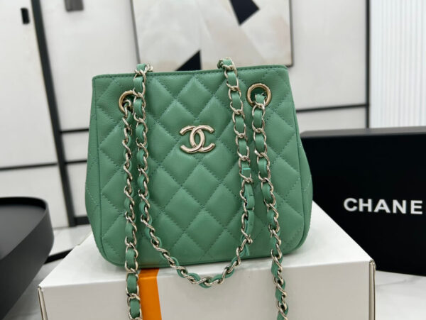 Chanel Classic Tote Bag Green - Image 6