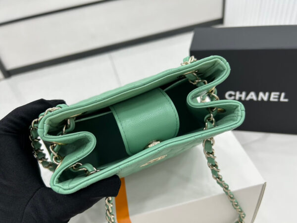 Chanel Classic Tote Bag Green - Image 7