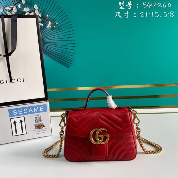 Gucci Marmont Mini Top Handle Bag - Image 3