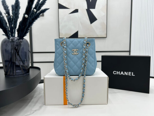 Chanel Classic Tote Bag Sky Blue