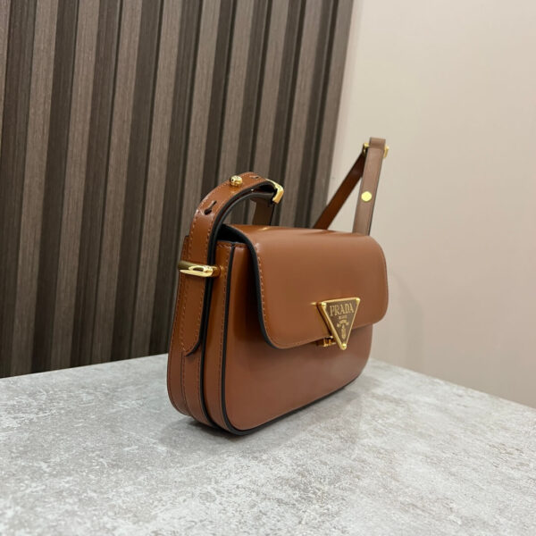 Prada Embleme Saffiano Shoulder Bag in Brown - Image 4