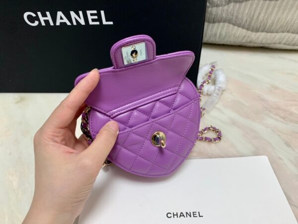 Chanel CC Love Heart Mini Bag Purple - Image 2