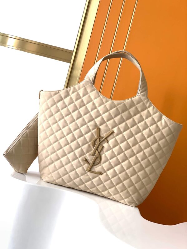 YSL Icare Maxi Shopping Bag Beige