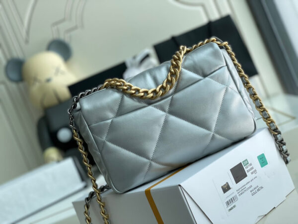 Chanel 19 Bag Gray Blue - Image 5