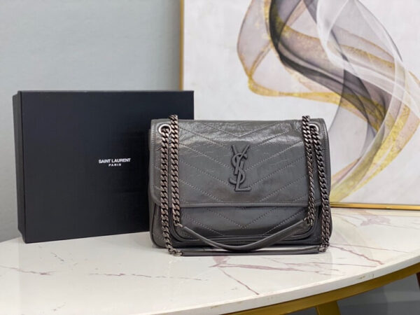 Women's YSL Niki Medium Leather Shoulder Bag