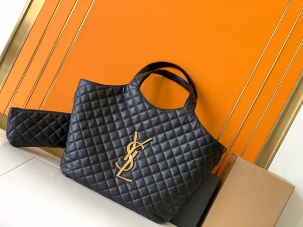 YSL Icare Maxi Shopping Bag Black