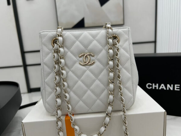 Chanel Classic Tote Bag White - Image 7