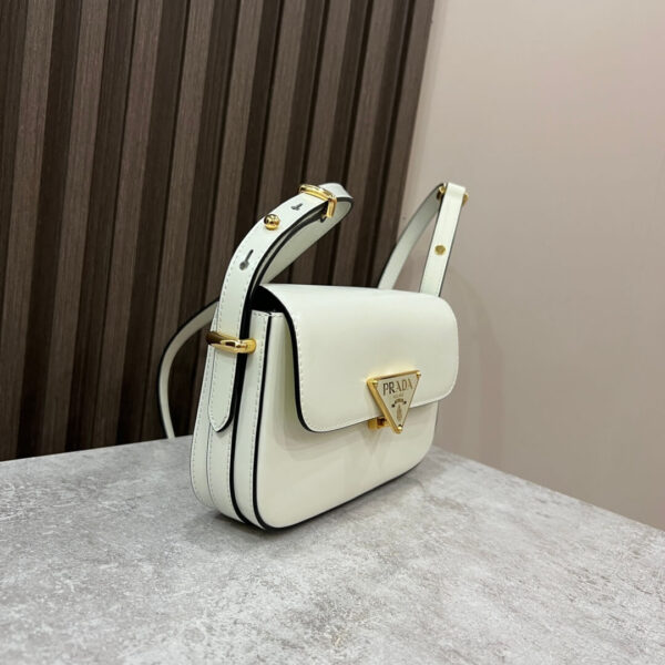 Prada Embleme Saffiano Shoulder Bag White - Image 6
