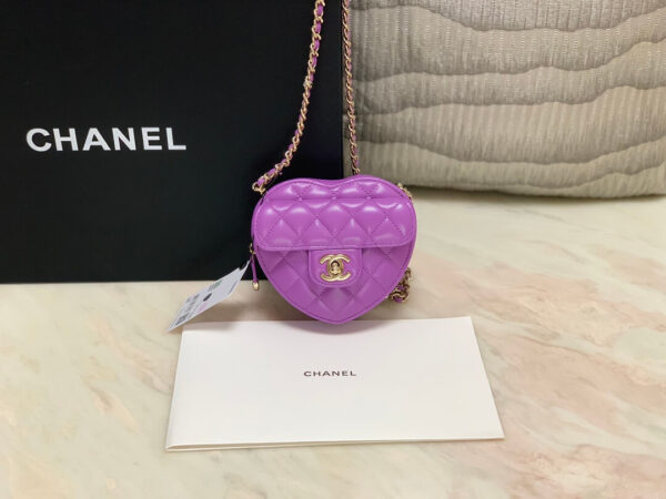 Chanel CC Love Heart Mini Bag Purple