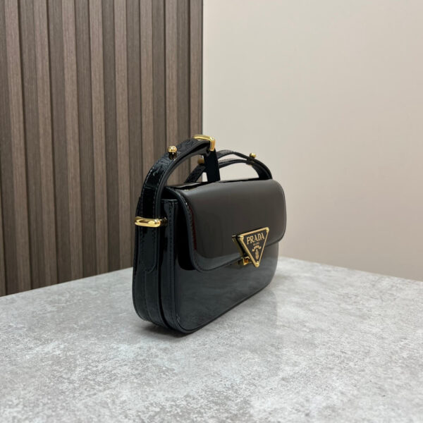 Prada Embleme Saffiano Shoulder Bag in Patent Leather - Image 4
