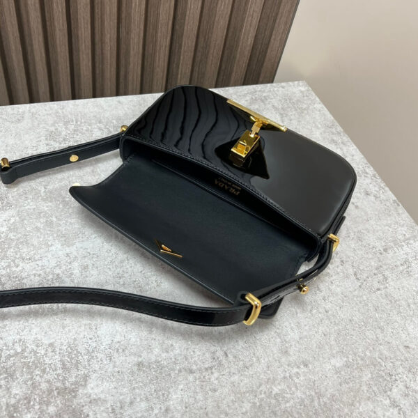 Prada Embleme Saffiano Shoulder Bag in Patent Leather - Image 7