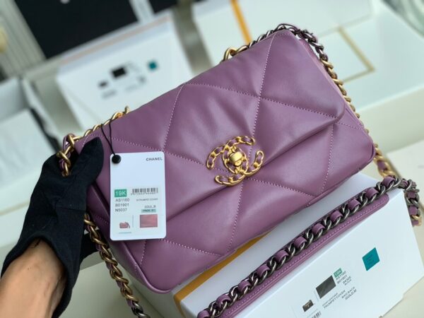 Chanel 19 Bag Purple - Image 9
