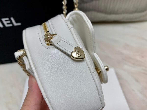 Chanel CC Love Heart Mini Bag White - Image 6