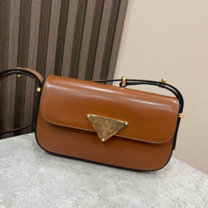Prada Embleme Saffiano Shoulder Bag in Brown