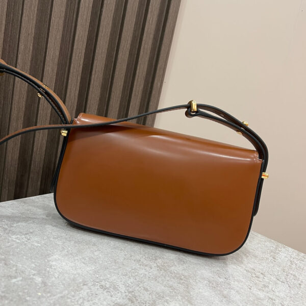 Prada Embleme Saffiano Shoulder Bag in Brown - Image 9