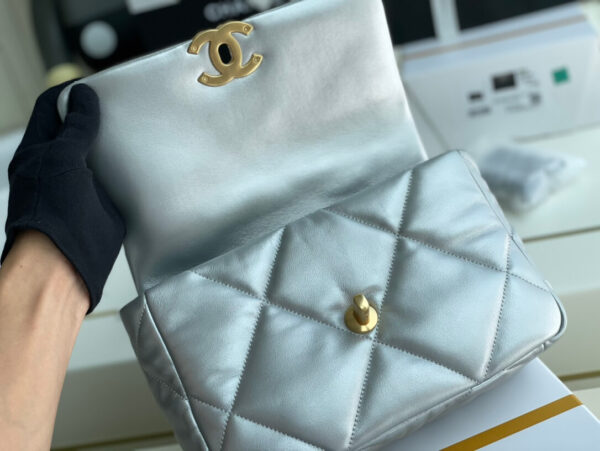 Chanel 19 Bag Gray Blue - Image 8