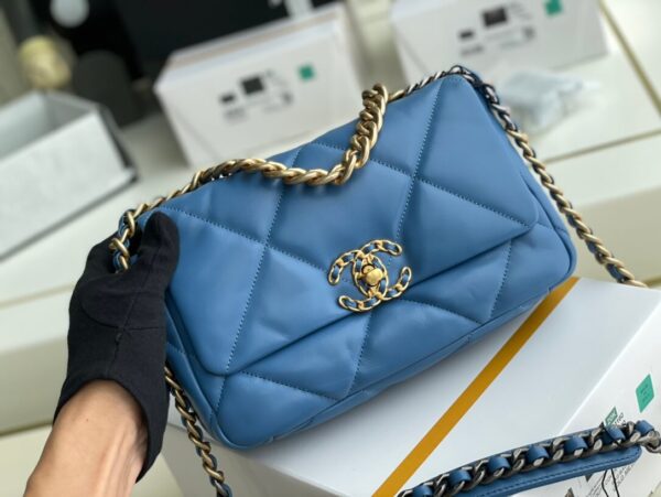 Chanel 19 Bag Teal Blue - Image 6