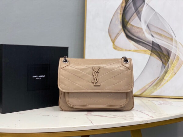 Women’s YSL Niki Medium Leather Shoulder Bag