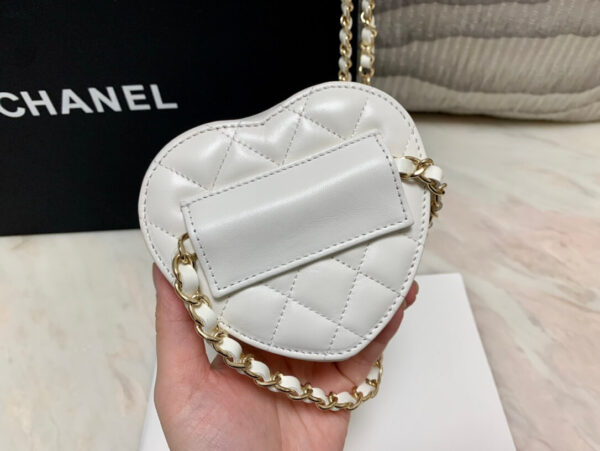 Chanel CC Love Heart Mini Bag White - Image 8