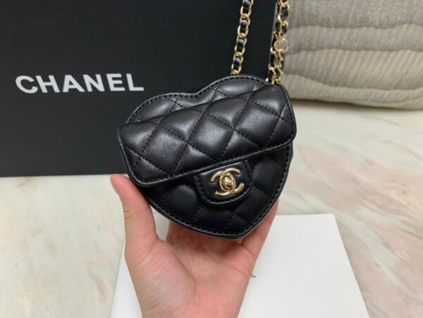 Chanel CC Love Heart Mini Bag Black - Image 7