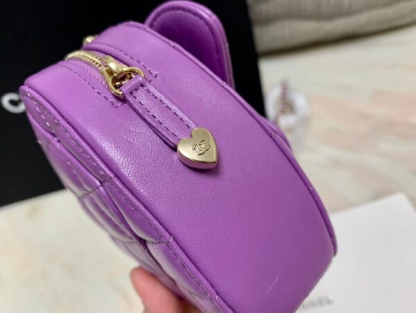 Chanel CC Love Heart Mini Bag Purple - Image 6