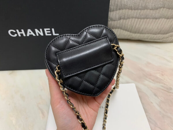 Chanel CC Love Heart Mini Bag Black - Image 8