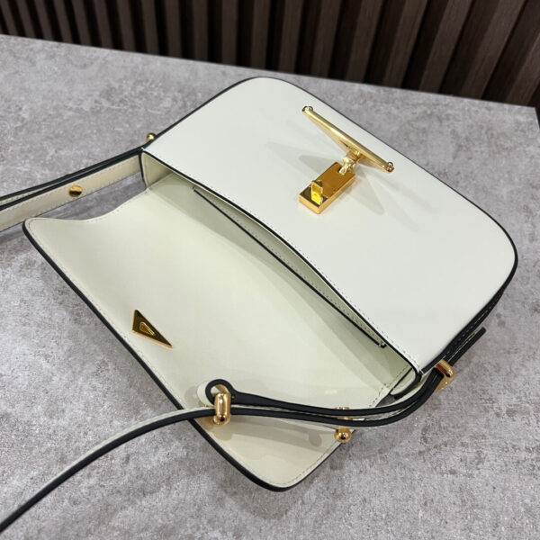 Prada Embleme Saffiano Shoulder Bag White - Image 9