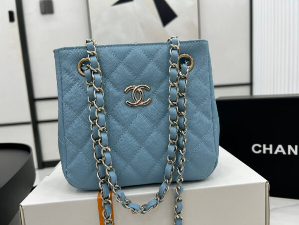 Chanel Classic Tote Bag Sky Blue - Image 8
