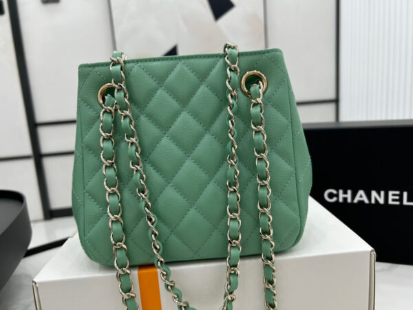 Chanel Classic Tote Bag Green - Image 9