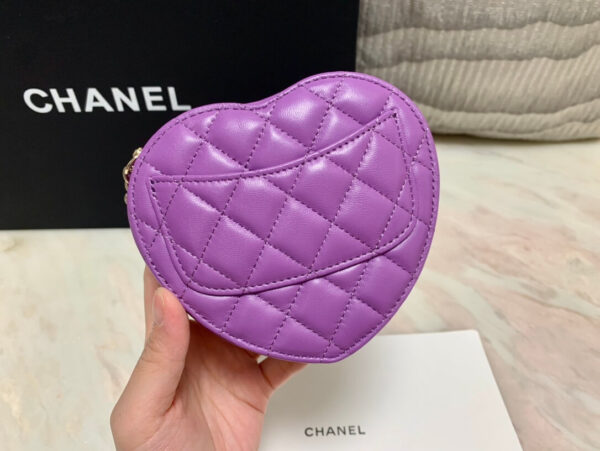 Chanel CC Love Heart Mini Bag Purple - Image 7