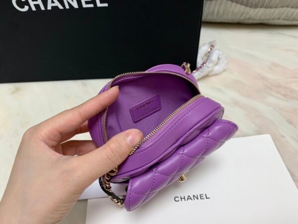 Chanel CC Love Heart Mini Bag Purple - Image 8