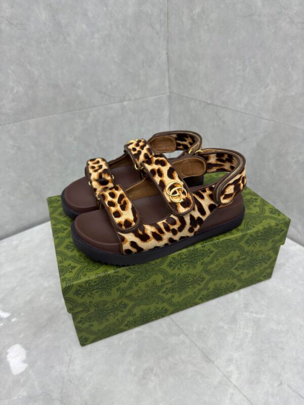Gucci Print Double G Sandals - Image 5