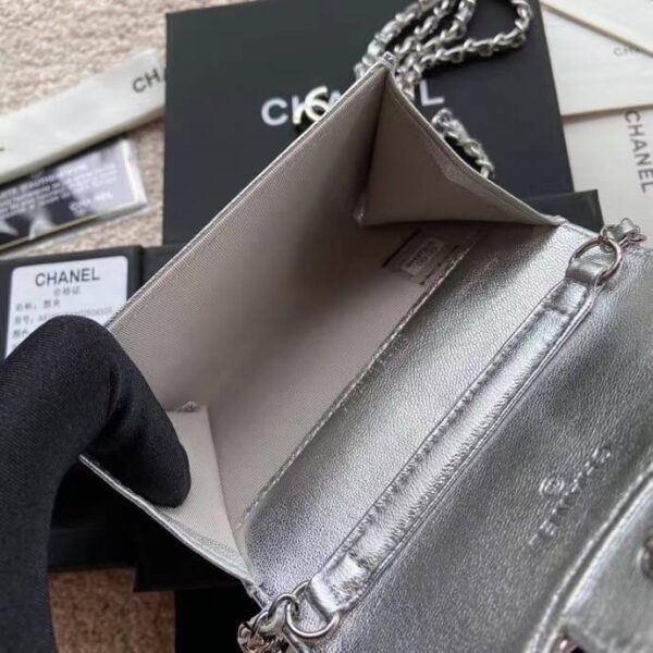 Chanel Silver Waist Mini Wallet - Image 3