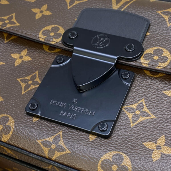 LV Monogram Macassar S Lock Messenger Bag - Image 7