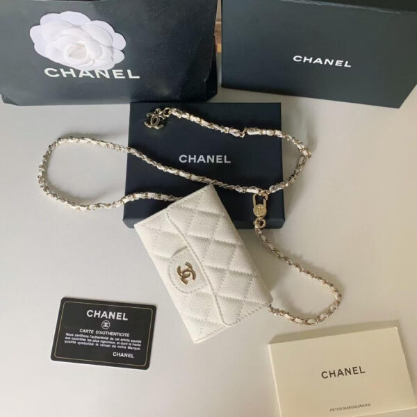 Chanel White Waist Mini Wallet - Image 6