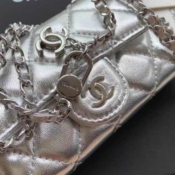 Chanel Silver Waist Mini Wallet - Image 8