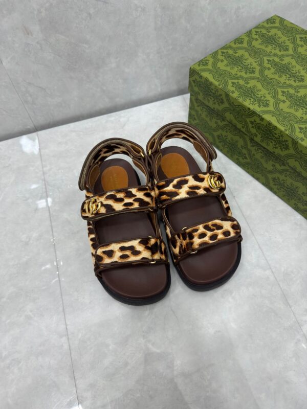 Gucci Print Double G Sandals - Image 7