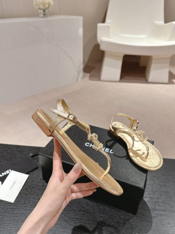 Chanel Jeweled CC Thong Sandal - Image 3