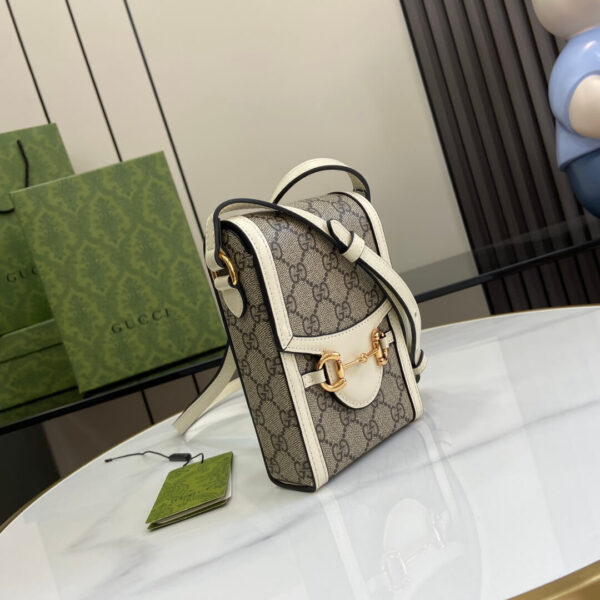 Adult Gucci Horsebit Mini Bag Beige Ebony - Image 7