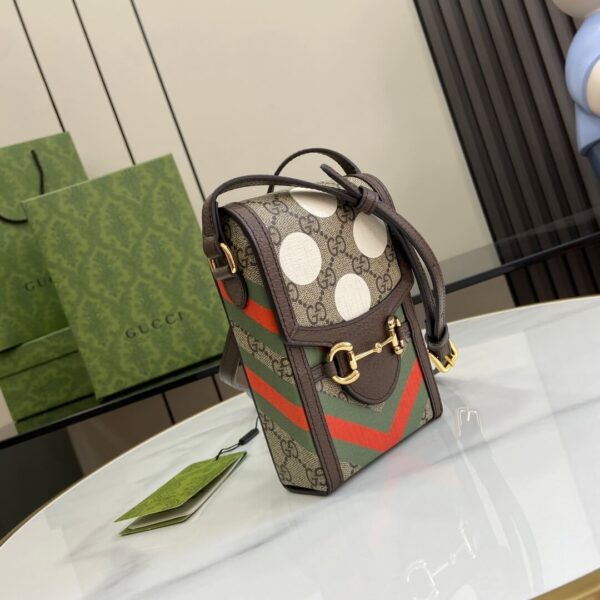 Adult Gucci Horsebit  Mini Bag Beige Ebony - Image 3