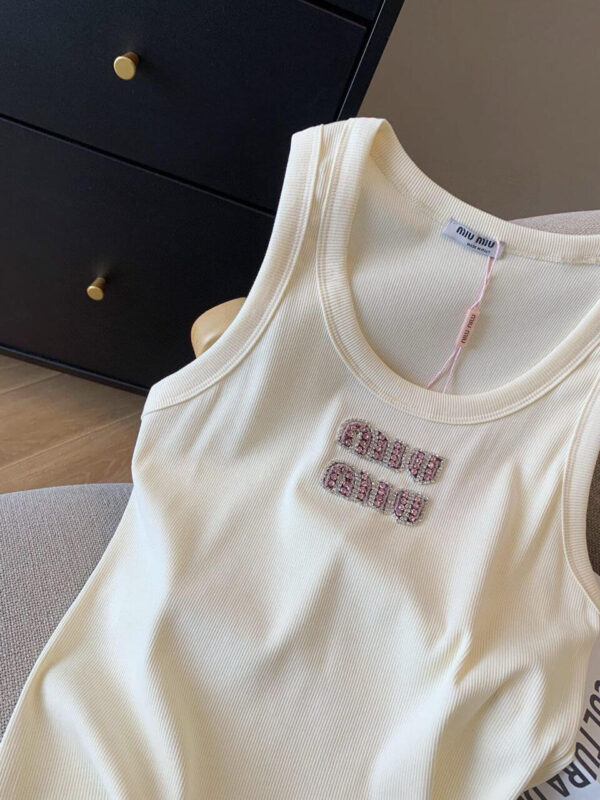 Miu Miu Cream Tank Top - Image 4