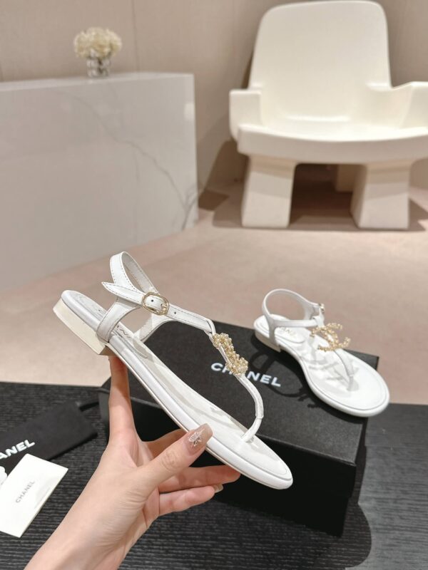 Chanel Jeweled CC Thong Sandal - Image 8